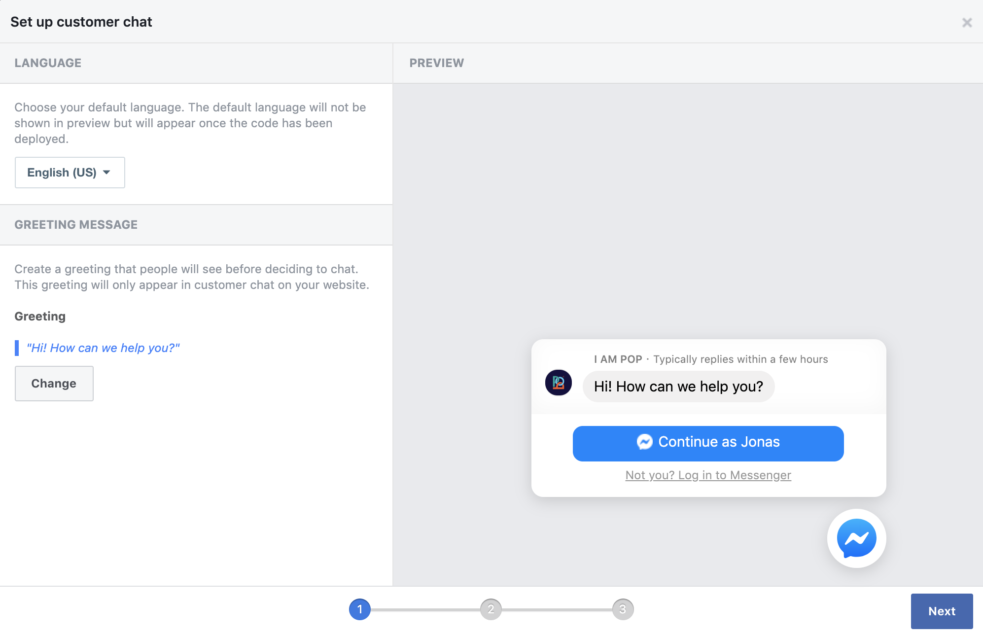 Facebook Support Chat